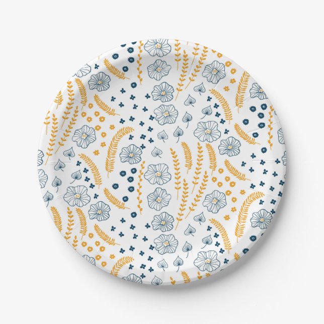 Floral pattern paper plate (Front)