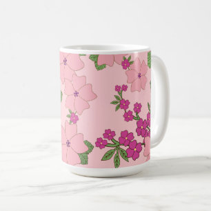Floral pattern, pastel violet and purple, coffee mug