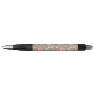 Floral Pattern Pen (Brown Base)