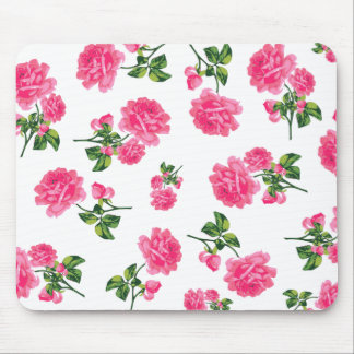 Floral pattern: Pink roses Mouse Pad