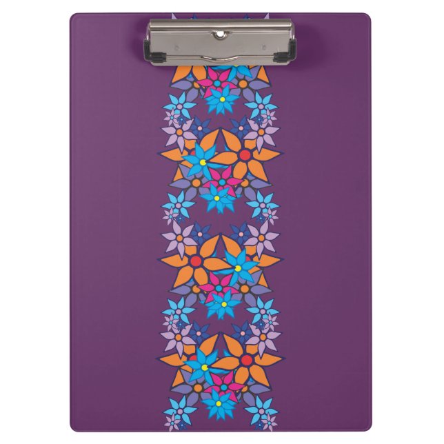 Floral Pattern Pop Art #7 Clipboard (Front)