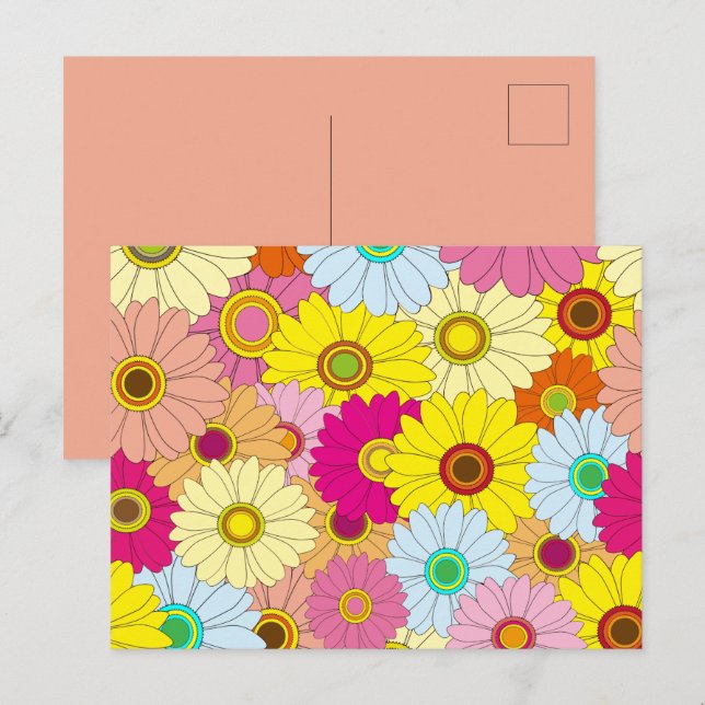 floral pattern postcard (Front/Back)
