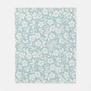 Floral pattern. Pretty flowers on grey blue backgr Fleece Blanket