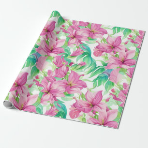 Floral Pattern Puakenikeni Flowers Wrapping Paper