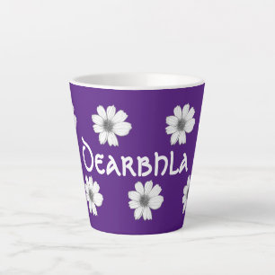 Floral pattern purple latte mug