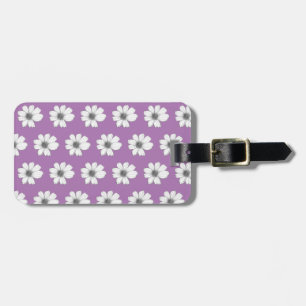 Floral pattern purple luggage tag