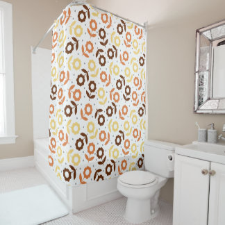 Floral Pattern Retro Cosy Autumn Colour Shower Curtain