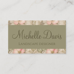 Floral Pattern Romantic Botanical Blossom Business Card