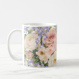 floral pattern roses coffee mug