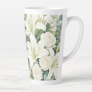 floral pattern roses latte mug