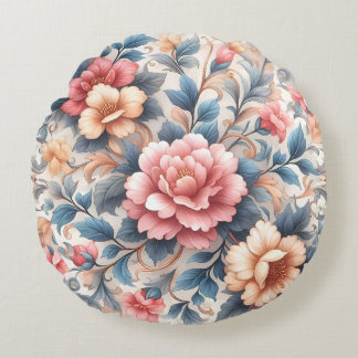 Floral pattern round cushion