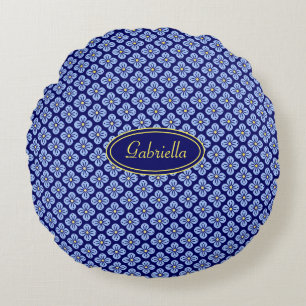Floral pattern round cushion