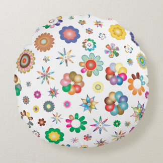 Floral Pattern Round Cushion