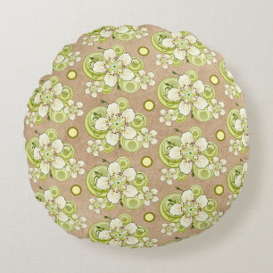 Floral pattern round cushion