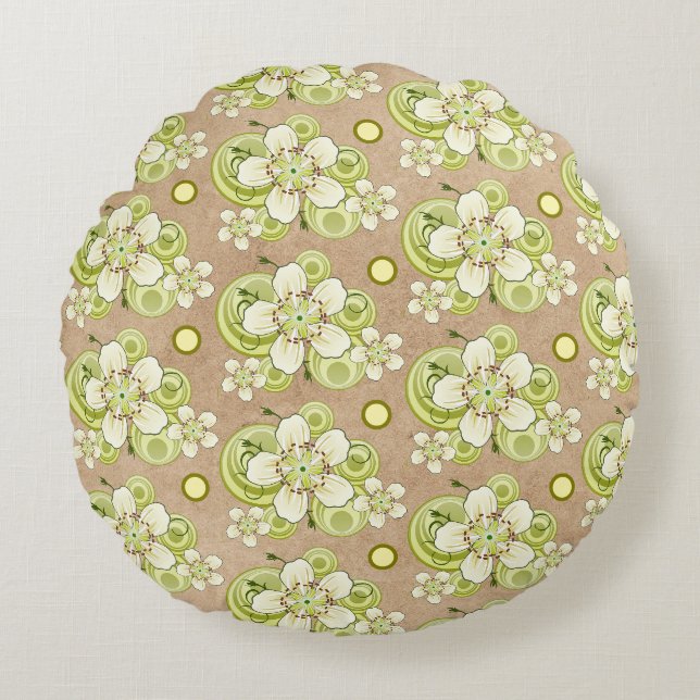 Floral pattern  round cushion (Front)