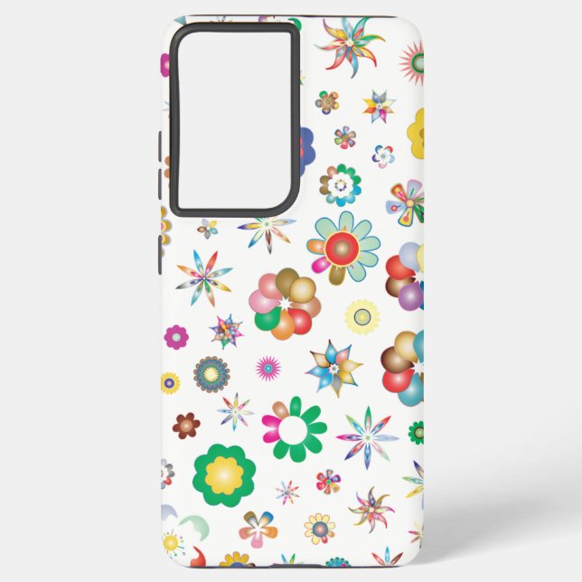 Floral Pattern Samsung Galaxy S21 Ultra Case (Back)