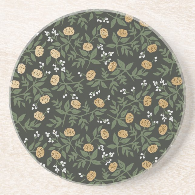 Floral Pattern Sandstone Coaster (Front)