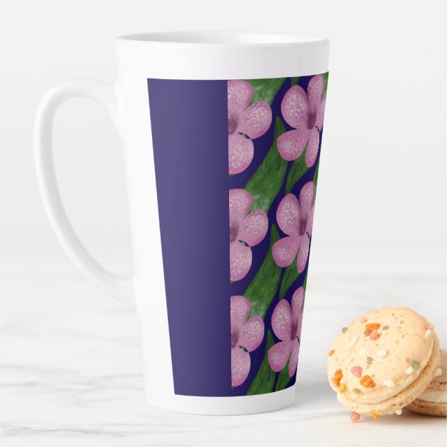  Floral Pattern Seamless Botanical Aesthetic Latte Mug (In Situ)