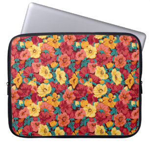 Floral pattern seamless retro. Anemones Laptop Sleeve