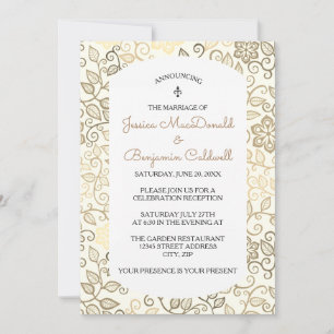 Floral Pattern Sepia - Mariage Announcement