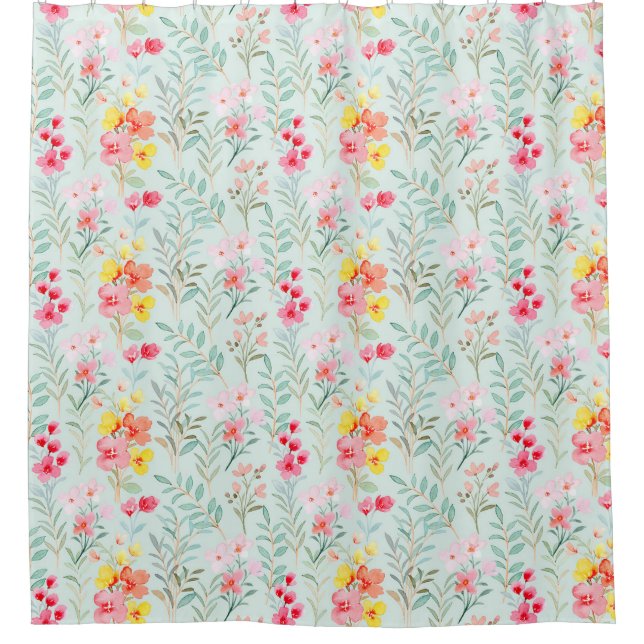 Floral pattern  shower curtain (Front)
