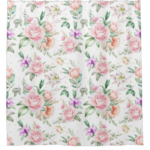 Floral Pattern Shower Curtain