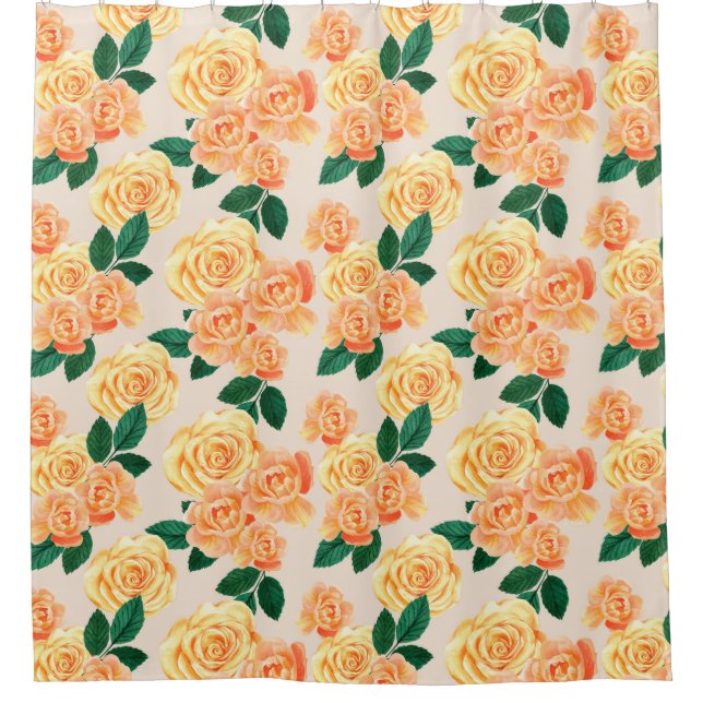 Floral Pattern Shower Curtain (Front)