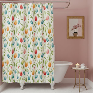 Floral Pattern Shower Curtain