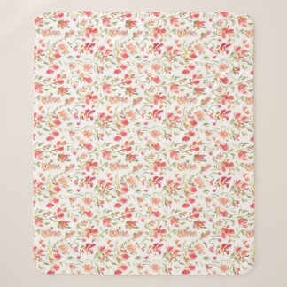 Floral Pattern Snapdragon Flowers Sherpa Blanket