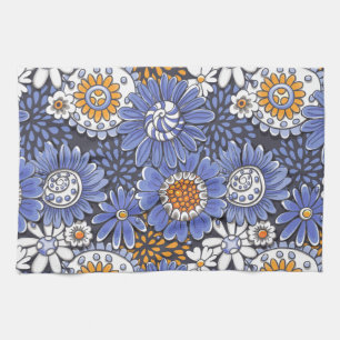 Floral pattern tea towel