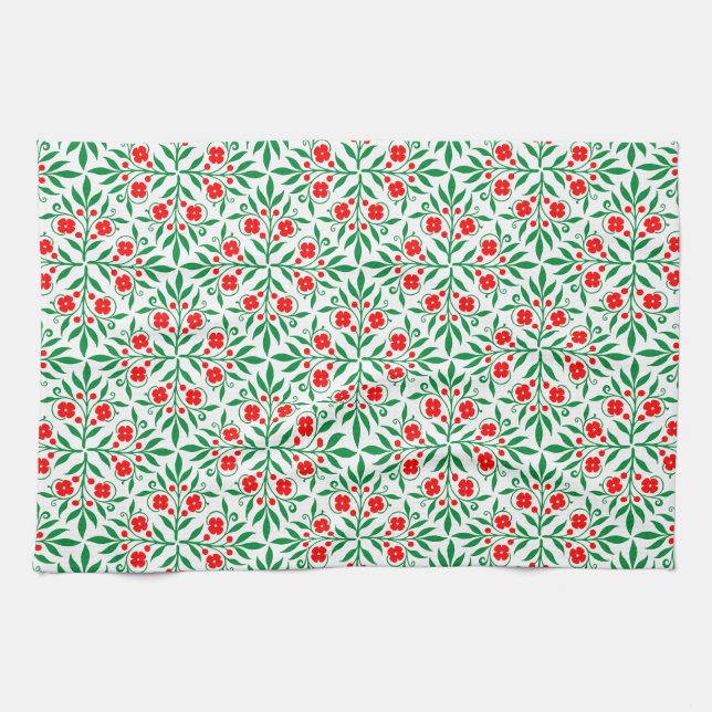 Floral pattern tea towel (Horizontal)