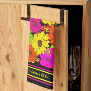 Floral pattern tea towel