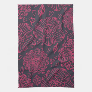 Floral Pattern Tea Towel