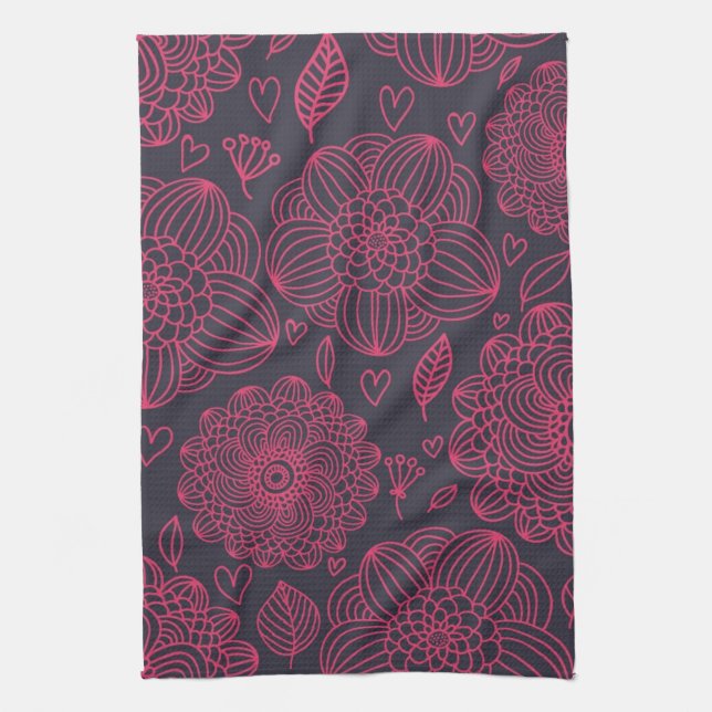 Floral Pattern Tea Towel (Vertical)