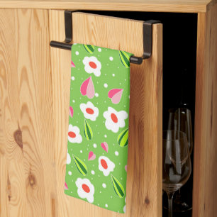 Floral pattern tea towel