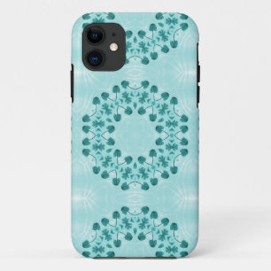 Floral Pattern, Teal Blue Case-Mate iPhone Case