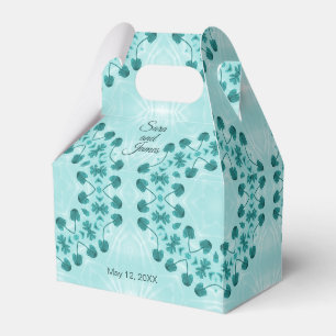 Floral Pattern, Teal Blue Favour Box