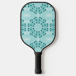 Floral Pattern, Teal Blue Pickleball Paddle
