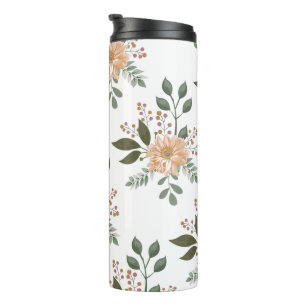 Floral Pattern Thermal Tumbler