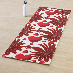 Floral pattern throw blanket yoga mat