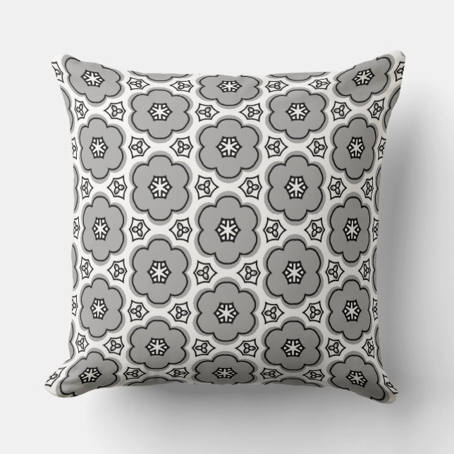 Floral Pattern Throw Pillow (Front)