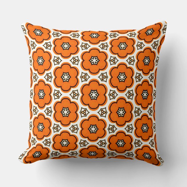 Floral Pattern Throw Pillow (Front)