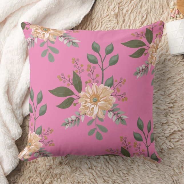 Floral Pattern - Throw Pillow (Blanket)