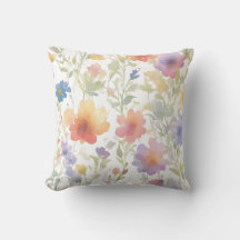Floral Pattern Throw Pillow
