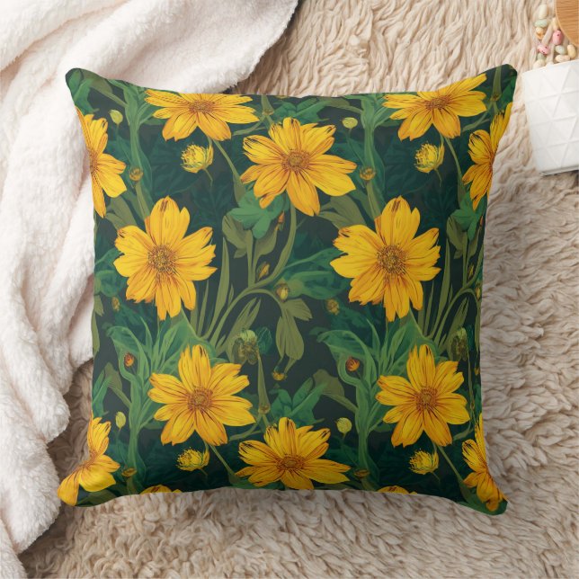 Floral Pattern Throw Pillows (Blanket)