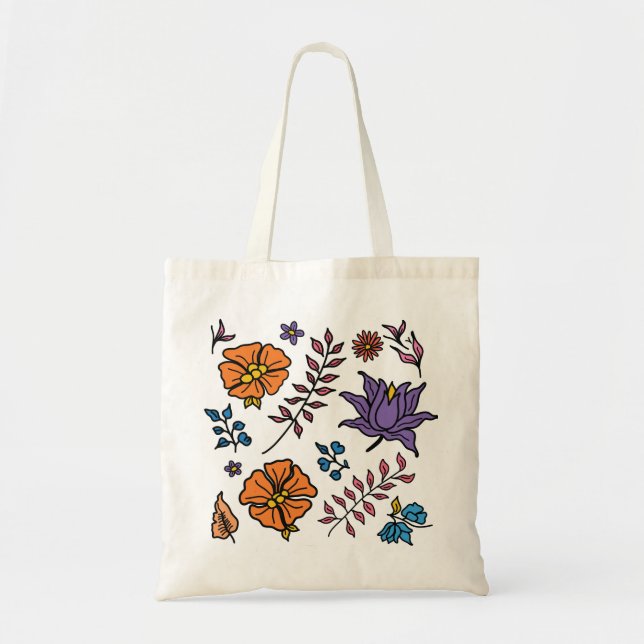 Floral Pattern Tote Bag (Front)