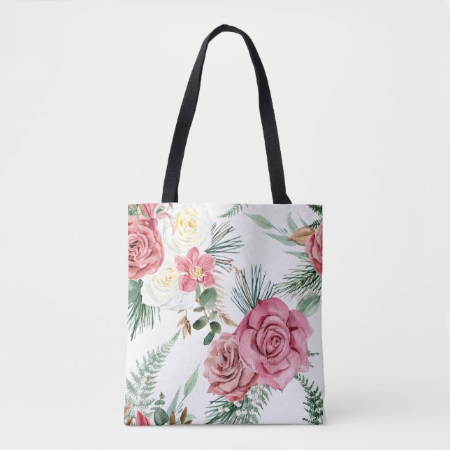 Floral Pattern Tote Bag (Front)