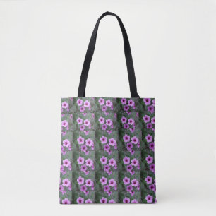 Floral Pattern Tote Bag with Black Handles