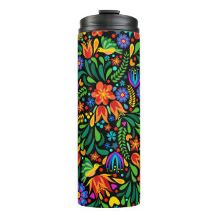 Floral pattern travel  thermal tumbler