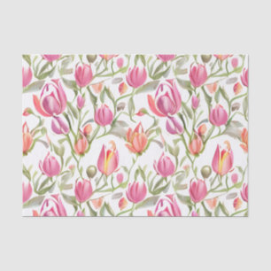Floral Pattern Tulip Flowers Tissue Paper